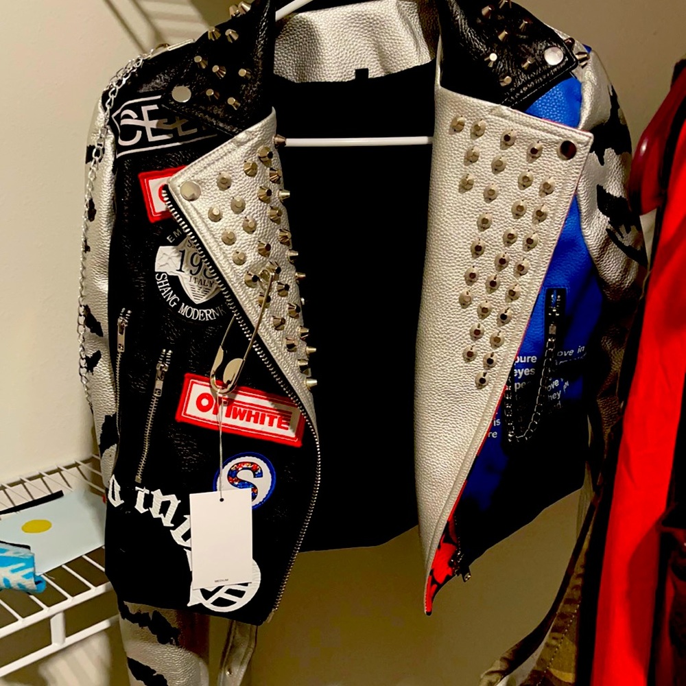A vegan leather jacket